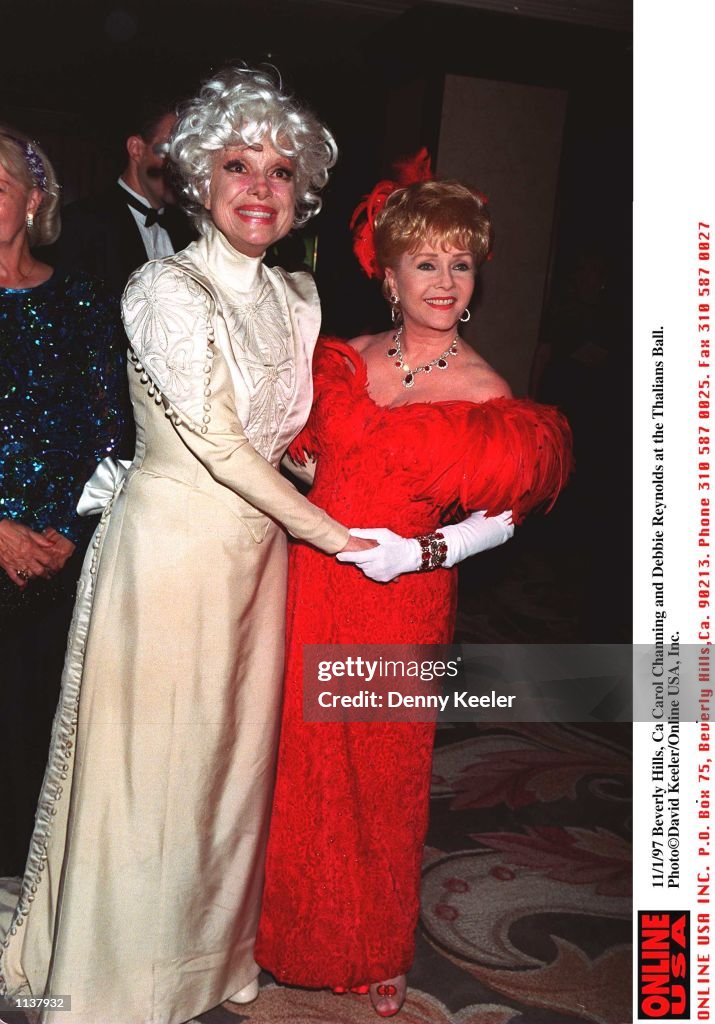 11/1/97 Beverly Hills, CA Carol Channing and Debbie Reynolds at the Thalians Ball.