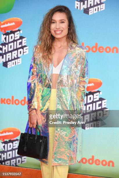 Kristen McAtee attends Nickelodeon's 2019 Kids' Choice Awards at Galen Center on March 23, 2019 in Los Angeles, California.