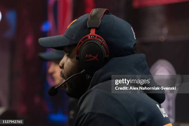 Deedz of Jazz Gaming looks on during the game against Pacers Gaming on April 10, 2019 at the NBA 2K Studio in Long Island City, New York. NOTE TO...