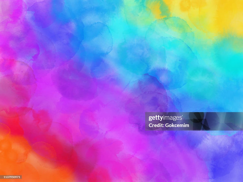 Colorful Rainbow Watercolor Background.