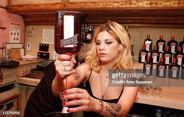 Bartender makes drink at the celebration Cinco de Mayoand the launch of her newest signature cocktail The Cointreau MargaDita at Los Feliz on May 5,...