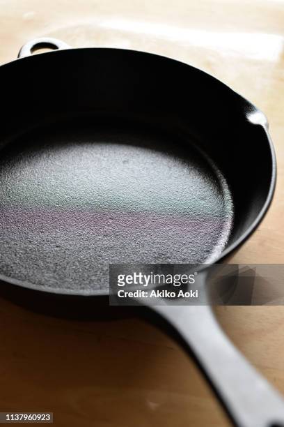 frying pan of nanbutetsu - cast iron stock pictures, royalty-free photos & images