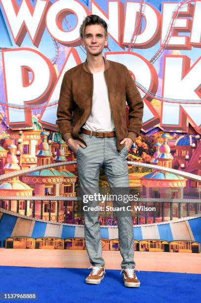 Joe Sugg attends the UK Gala screening of "WONDER PARK" at Vue Leicester Square on March 24, 2019 in London, England.