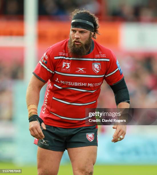 Josh Hohneck of Gloucester looks on during the Gallagher Premiership Rugby match between Gloucester Rugby and Wasps at Kingsholm Stadium on March 23,...