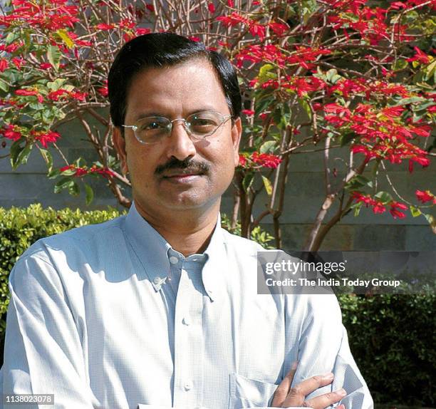 B R Raju Chairman of Satyam Computers, B Ramalinga Raju poses for a photograph ...