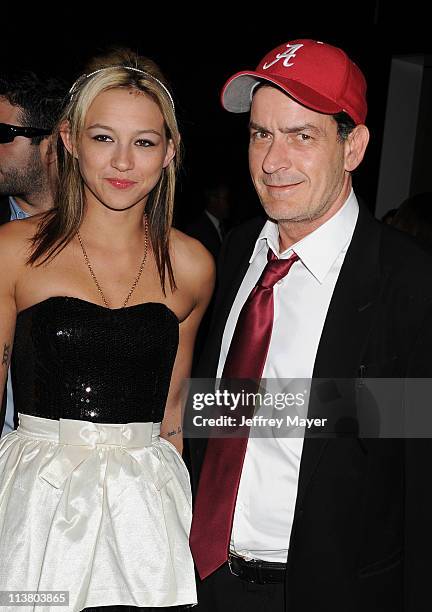 Natalie Kenly and Charlie Sheen arrive at the Juvenile Diabetes Research Foundation's 8th Annual Gala "Finding a Cure: A Love Story" at The Beverly...