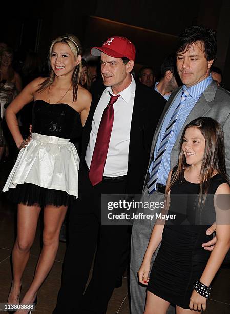 Natalie Kenly, Charlie Sheen, Todd Zeile and daughter arrive at the Juvenile Diabetes Research Foundation's 8th Annual Gala "Finding a Cure: A Love...