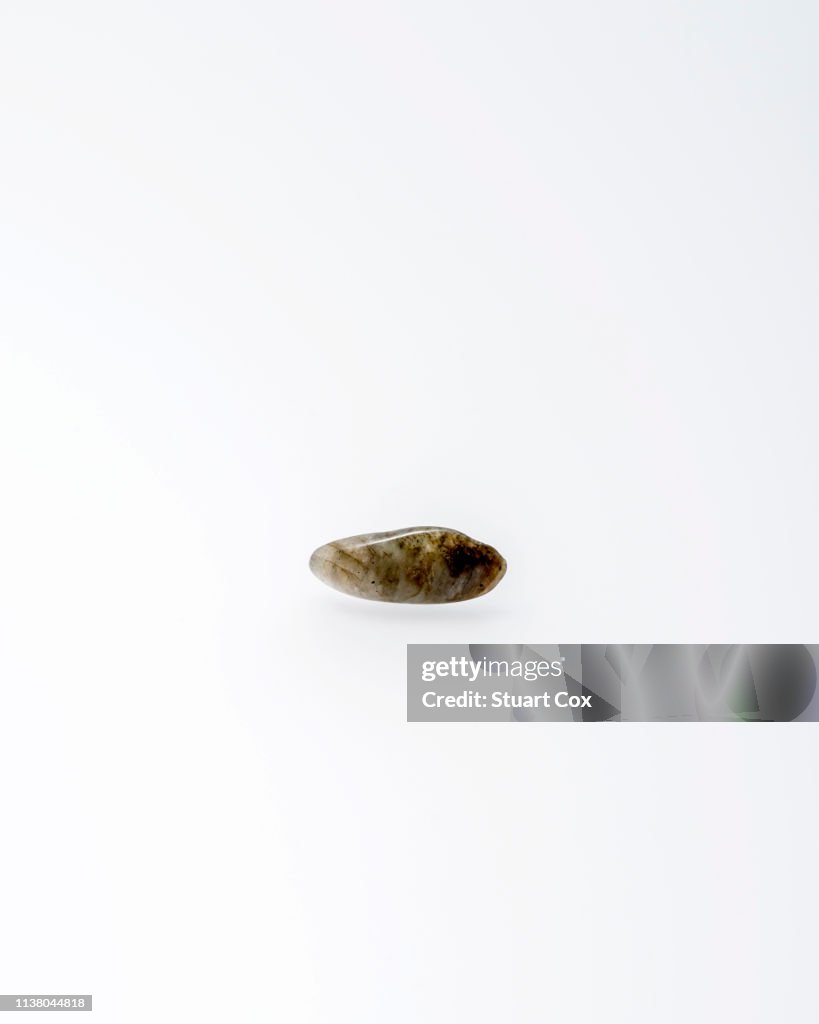 Raw Labradorite. Labradorite, a feldspar mineral, is an intermediate to calcic member of the plagioclase series.