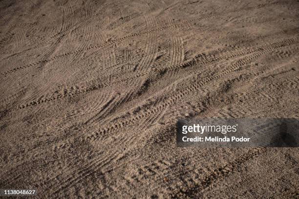 tire tracks in desert sand, nevada high desert near sierra nevada range - high sierra trail stock pictures, royalty-free photos & images