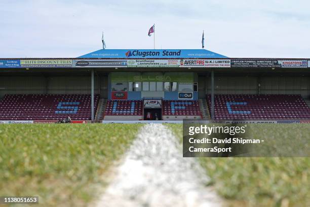 General view of Glanford Park, home of Scunthorpe United FC during the Sky Bet League One match between Scunthorpe United and Blackpool at Glanford...