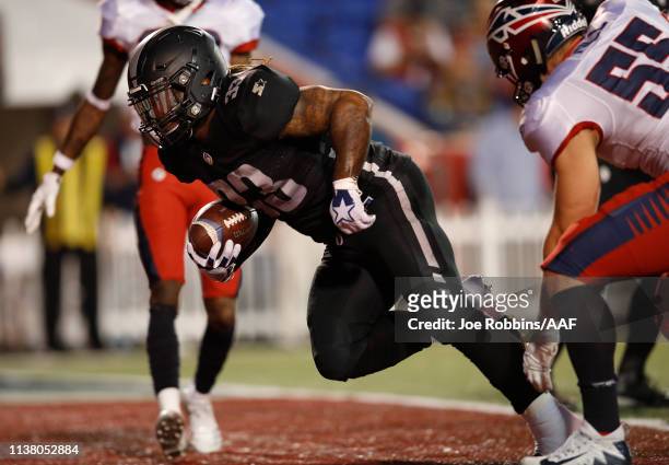 Trent Richardson of the Birmingham Iron scores a two-point conversion against the Memphis Express during the first half of their Alliance of American...