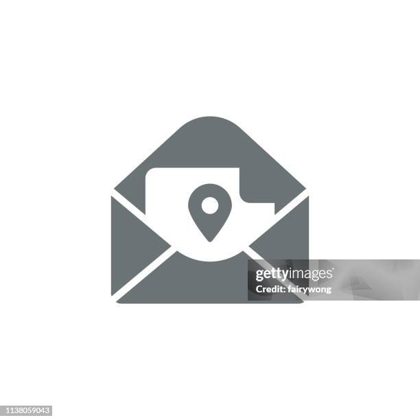 mail icon - selective focus office stock illustrations