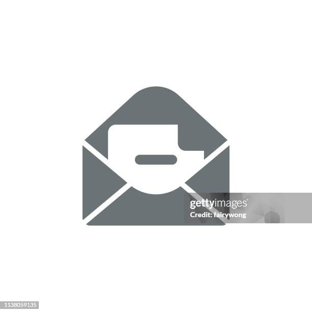 mail icon - selective focus office stock illustrations