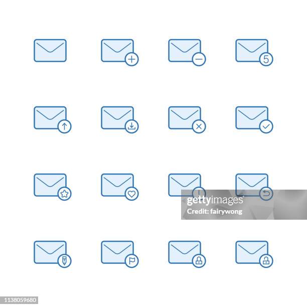 mail icons - security response stock illustrations