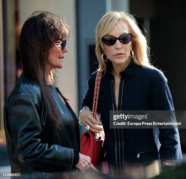 Carmen Lomana and Lita Trujillo are seen sighting on May 6, 2011 in Madrid, Spain.