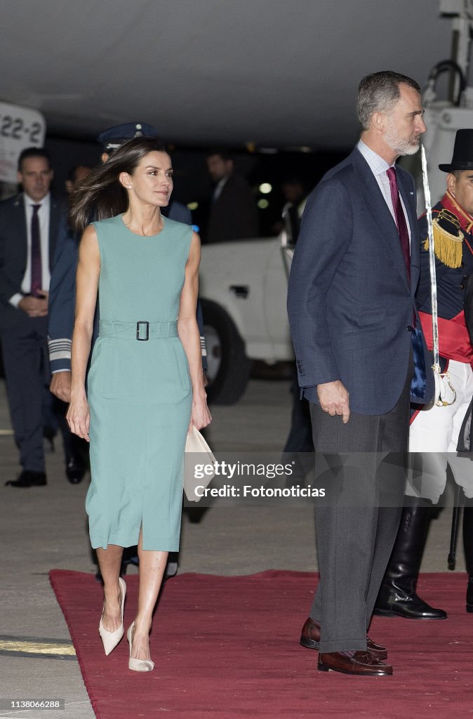 Arrival of King Felipe II and Queen Letizia  to Buenos Aires