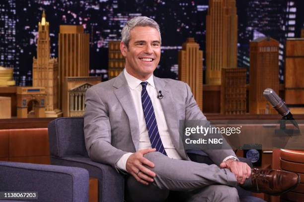 Episode 1051 -- Pictured: Talk Show Host Andy Cohen during an interview on April 18, 2019 --