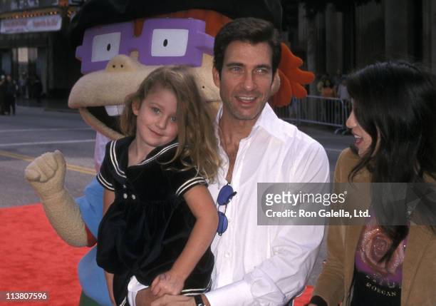 Actor Dylan McDermott, wife Shiva Rose and daughter Colette McDermott attend "The Rugrats Movie" Hollywood Premiere on November 5, 2000 at Mann's...