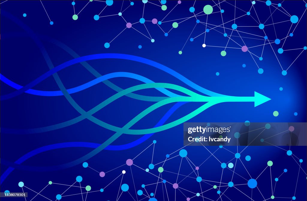 Pijl in netwerk achtergrond