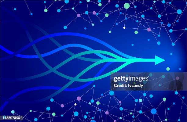 ilustrações de stock, clip art, desenhos animados e ícones de arrow in network background - paralela