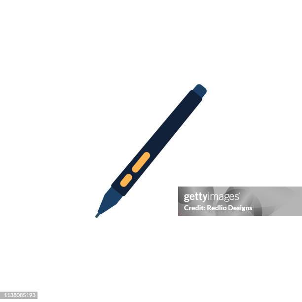 touch pen, tablet computer touch pen icon - digitized pen stock illustrations