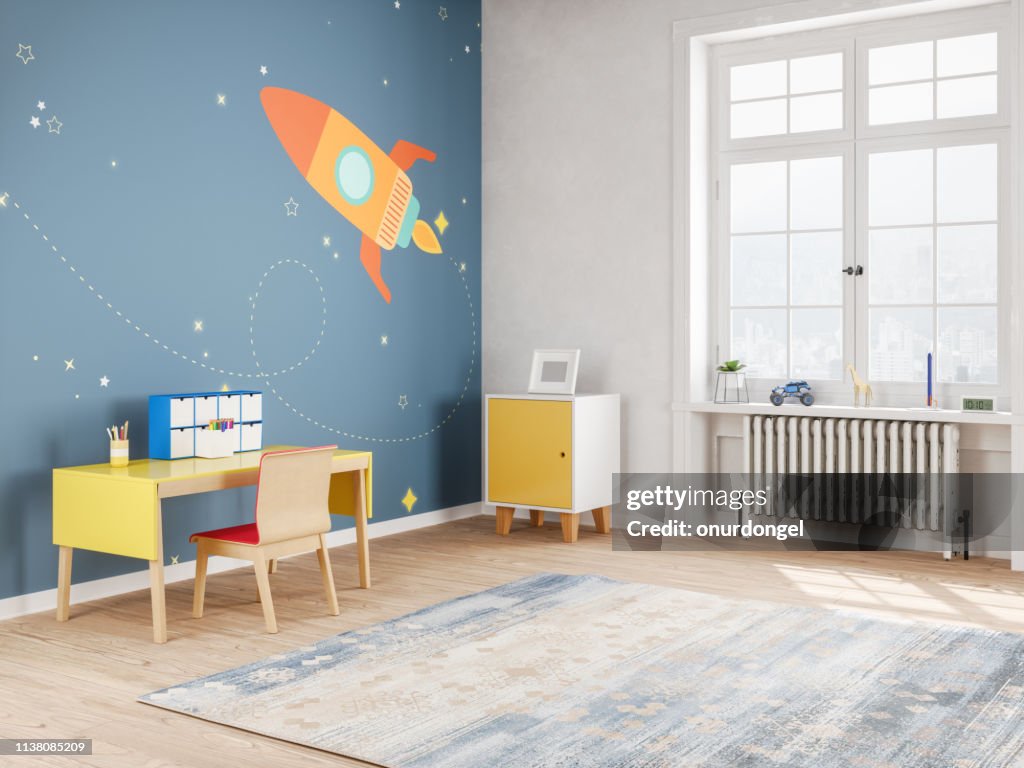 Modern Teen Bedroom in Space Style