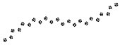 Paw print trail on white background. Vector cat or dog, pawprint walk line path pattern background