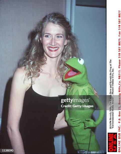 Beverly Hills, Ca Laura Dern and Kermit the Frog at the Environmental Media Award.