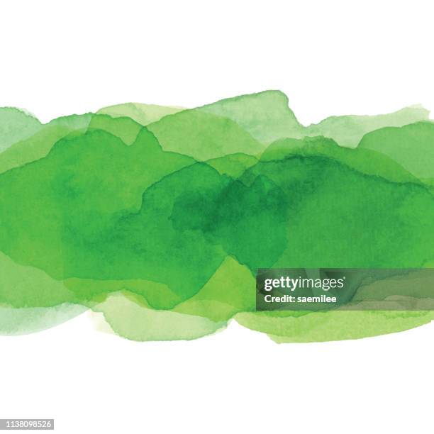 aquarell grüner hintergrund horizontal - aquarell grün stock-grafiken, -clipart, -cartoons und -symbole