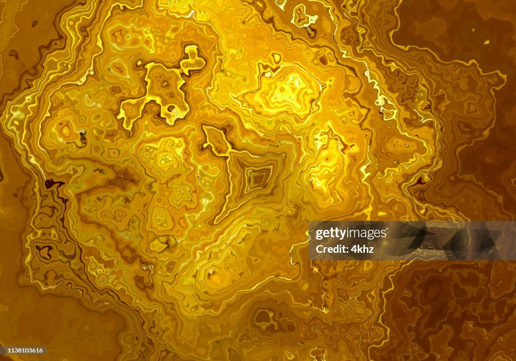 Molten Liquid Gold And Marble Texture Background