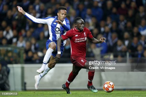 Eder Militao of FC Porto, Sadio Mane of Liverpool FC during the UEFA Champions League quarter final match between FC Porto and Liverpool FC at...