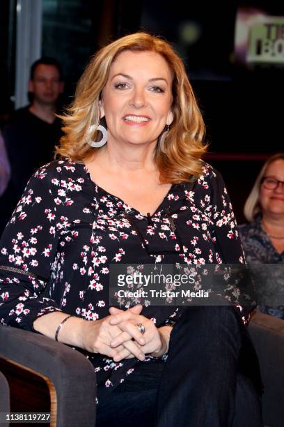 Bettina Tietjen during the 'Tietjen und Bommes' TV show on March 22, 2019 in Hanover, Germany.