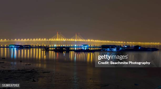 the penang second bridge - penang stockfoto's en -beelden