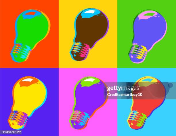 light bulb concept idea - pop art stock illustrations