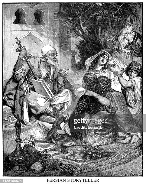 persian storyteller - persian culture stock illustrations