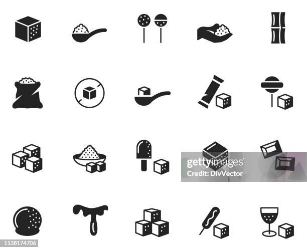stockillustraties, clipart, cartoons en iconen met sugar icon set - sugar