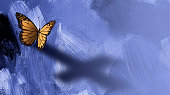 Graphic Butterfly with Cross Shadow background