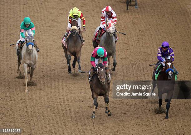 Plum Pretty wins the 137th Kentucky Oaks at Churchill Downs on May 6, 2011 in Louisville, Kentucky.