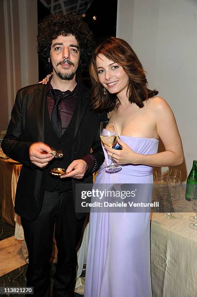 Max Gazze and Violante Placido attend the David Di Donatello Gala Dinner at the Auditorium Conciliazione on May 6, 2011 in Rome, Italy.