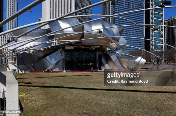 Architect Frank Gehry's Jay Pritzker Pavilion in Millennium Park in Chicago, Illinois on March 23, 2019. MANDATORY MENTION OF THE ARTIST UPON...