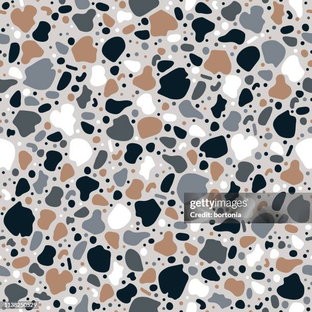 seamless terrazzo tile pattern - marble rock stock illustrations