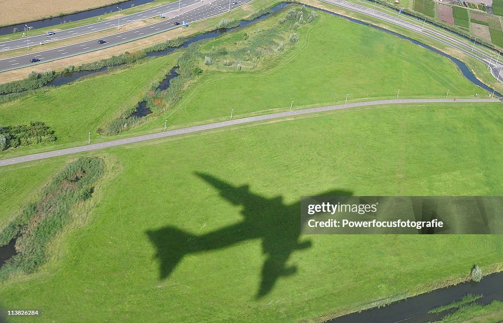 Airplane shadow