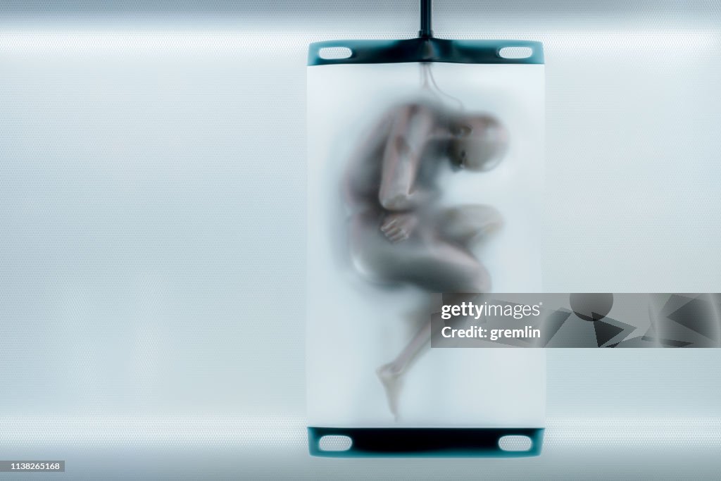 Futuristic cyborg growth