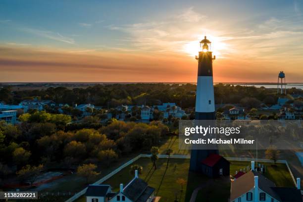 tybee island lighthouse - tybee island stock pictures, royalty-free photos & images