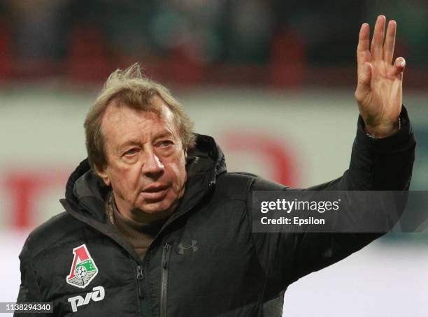 Head coach Yuri Semin of FC Lokomotiv Moscow during the Russian Premier League match between FC Lokomotiv Moscow and PFC CSKA Moscow at the RZD Arena...