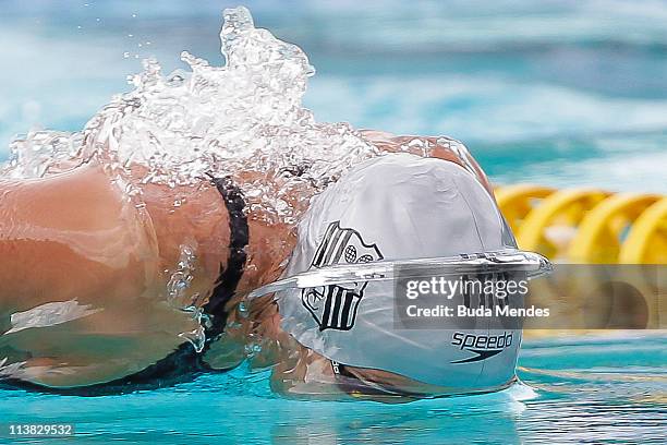 Swimmer Daynara Ferreira de Paula during the women's 50m butterfly as part of Maria Lenk Swimming Trophy on May 7, 2011 in Rio de Janeiro, Brazil.