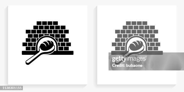 baking bread black and white square icon - making bread stock illustrations
