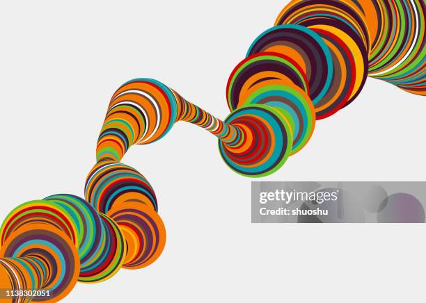 color circle stripe motion pattern background - rainbow ribbon stock illustrations