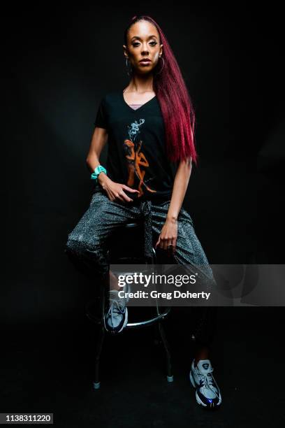 Model Jacky Reyes, wearing a Cannacity Shirt Design with Photography by Michael Bezjian attends the Welcome to Cannacity - 'She's Smokin' Event on...