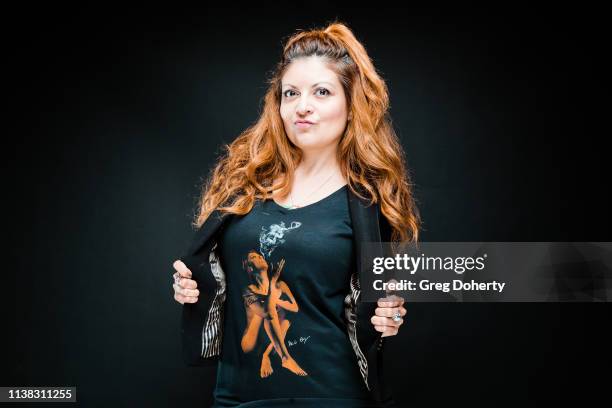 Filmmaker Patricia Chica, wearing a Cannacity Shirt Design with Photography by Michael Bezjian attends the Welcome to Cannacity - 'She's Smokin'...